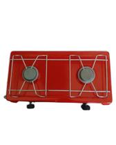 Fogão Portátil Camping Duas Bocas A Gás Vermelho