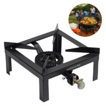 Fogão Portátil Dasshaus Ferro Fundido 1 Boca À Gás GLP Preto Alta Pressão Camping