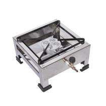 Fogão Portátil Fogareiro Inox Alta Pressão 1 Boca