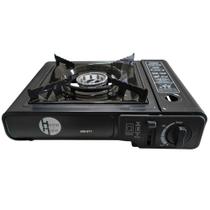 Fogão Portátil Gás Cilindro Refil Maçarico Camping Acampar Pescar com Maleta HM571