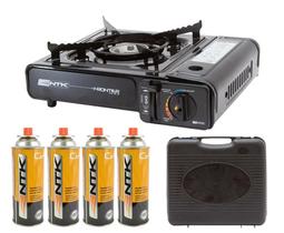 Fogão Portátil Nautika Frontier Fogareiro + Kit 4 Lata Gás