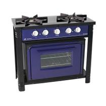Fogão Profissional 2 Bocas Venâncio Linha Bravo Azul com Forno Br2bfaz