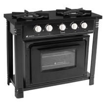 Fogão Profissional 2 Bocas Venâncio Linha Bravo Preto com Forno Fogão Profissional 2 Bocas Venâncio Linha Bravo Preto com Forno