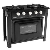 Fogão Profissional 2 Bocas Venâncio Linha Bravo Preto com Forno