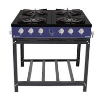 Fogão Profissional 4 Bocas Venâncio Linha Bravo Azul Br4baz