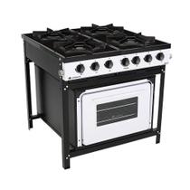 Fogão Profissional 4 Bocas Venâncio Linha Bravo Branco com Forno Br4bfbr