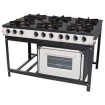 Fogão Profissional 6 Bocas Venâncio Linha Bravo com Forno