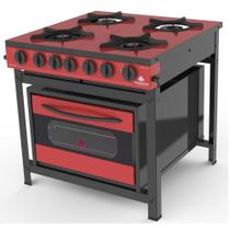 Fogão Progás Vermelho 2 Queimadores Simples 2 Duplos com Forno PRGE-402F GOURMET Fogão Progás Vermelho 2 Queimadores Simples 2 Duplos com Forno PRGE-402F GOURMET