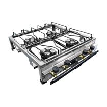 Fogão Semi Industrial 4 Bocas Inox Alta Pressão c/ Mangueira e Registro