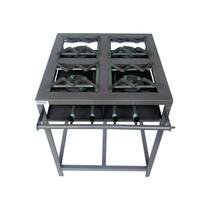 Fogão Semi Industrial Cinza Alta Pressão 4 bocas Sênior+Kit Mangueira