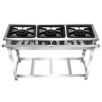 Fogão Serv Kenok 3 Bocas Duplas Baixa Pressão FBSE3B.845