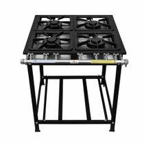 Fogão Serv Kenok 4 Bocas Duplas Baixa Pressão FBSE4B.811