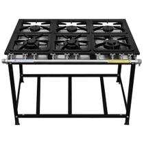 Fogão Serv Kenok 6 Bocas 3 Duplas Baixa Pressão FBSE6B.813