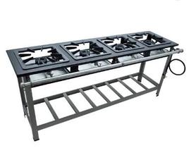 Fogão Stori Inox 304 4 Bocas Alta Pressão M8 Metalmaq