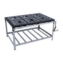 Fogao stori premium 06 bocas 40x40 - 3 bocas dupla/3 simples - metalmaq