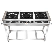 Fogão Super 40 Kenok 3 Bocas 2 Duplas Baixa Pressão FBSU3B.771