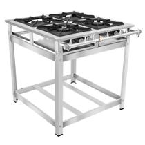 Fogão Super 40 Kenok 4 Bocas 2 Duplas Baixa Pressão FBSU4B.772