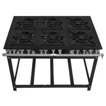 Fogão Super 40 Kenok 6 Bocas Duplas Baixa Pressão FBSU6B.141