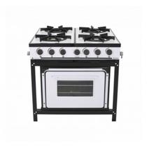 Fogão Venâncio 4 bocas baixa pressão com forno linha Bravo Branco BR4BFBR