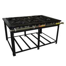 Fogão Venâncio a Gás Baixa Pressão Maxi 6 Bocas Duplas