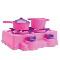 Fogãozinho de Brinquedo Infantil Judy Home 24 Cm c/ 2 Panelinhas, Samba Toys 0507, +3 Anos - 148031