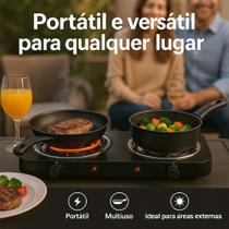 Fogareiro 2 Bocas Grelha Elétrico 110v 2000w Preto Viagens Cozinhas Camping Aquecimento Rápido Fogareiro 2 Bocas Grelha Elétrico 110v 2000w Preto Viagens Cozinhas Camping Aquecimento Rápido