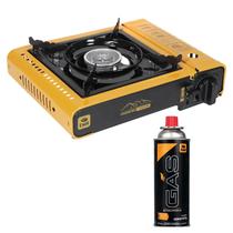 Fogareiro a Gás Atacama Acendimento Automático Laranja Cartucho Refil Butano Propano 227g 420ml Portátil Prático