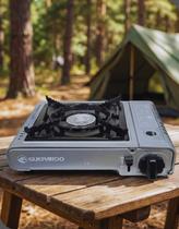 Fogareiro Aquecedor de Camping a Gás Horizontal Portátil 1 Boca Guepardo Duppio com Maleta Acampamento Churrascos Lazer
