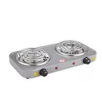 Fogareiro Eletrico 110v Cooktop Camping 2 Bocas 2000w BAK F2B110 Cinza