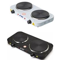 Fogareiro Elétrico Fogão 2 Bocas Disco Portátil Mesa Cooktop 2000w 110v Preto Branco