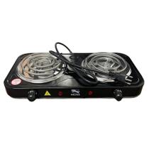 Fogareiro Elétrico Fogão Cooktop Portátil 2 Bocas Espiral 220 Volts e 2000W Watts de Potência Com 5 Temperaturas Camping Prático e Fácil Futuro Casa