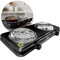 Fogareiro Elétrico Portátil 2 Bocas 2000W 220V com Controle de Temperatura de 80C a 500C