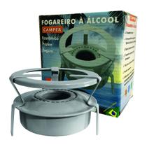 Fogareiro Espiriteira Queimador à Álcool com Abafador Portátil Compacto Fogão