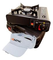 Fogareiro Fogão Camping Aventura Trilha + Viseira Led