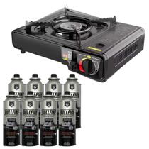 Fogareiro Fogão Portátil Camping Flex Nautika + 8 Refil