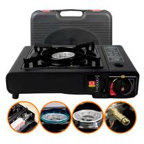 Fogareiro Fogão Portátil Pesca Camping Boca A Gás Preto Ntk