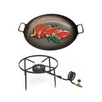 Fogareiro Fogão Redondo 40Cm + Chapa Campeira 45Cm Progás