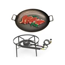 Fogareiro Fogão Redondo 40Cm + Chapa Campeira 45Cm - Progás