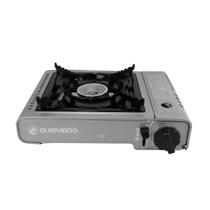 Fogareiro horizontal 1 boca new duppio guepardo aço esmaltado cinza com maleta