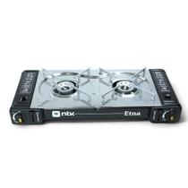 Fogareiro horizontal 2 boca etna flex ntk aço esmaltado com sistema de regulagem com maleta