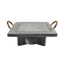 Fogareiro Réchaud G e Chapa Quadrada 25x25cm Pedra Sabão Fogareiro Réchaud G e Chapa Quadrada 25x25cm Pedra Sabão