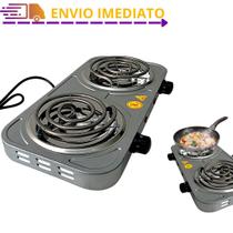 FogareiroElétrico 2 Bocas Fogão Acendedor de Carvão Cozinhar Portátil Camping 110V Potência 2000W