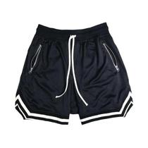 Fogo Vermelho Masculino Casual Basquete Ginásio Fitness Treino Shorts Respirável Musculação