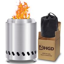 Fogueira de mesa HGD Smokeless Outdoor com bolsa de transporte prateada