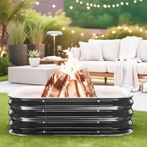 Fogueira FCCRETA 122 cm quadrada 28 cm em aço galvanizado Fogueira FCCRETA 122 cm quadrada 28 cm em aço galvanizado