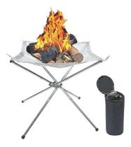 Fogueira Portátil Tacho Keep Azteq Em Aço Inox Com Bolsa