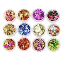 Foil com detalhe cromado 12 un helen color decoração unhas