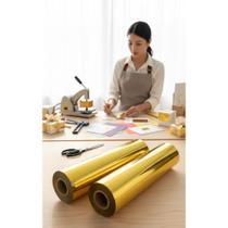 Foil Dourado Têxtil - 10m x 30cm - Toque Premium Foil Dourado Têxtil - 10m x 30cm - Toque Premium