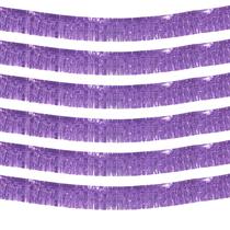 Foil Fringe Garland Metallic Tinsel Streamers, 10 pés, pacote com 6 Foil Fringe Garland Metallic Tinsel Streamers, 10 pés, pacote com 6