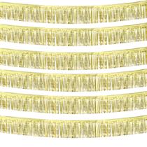 Foil Fringe Garland Metallic Tinsel Streamers, 10 pés, pacote com 6 Foil Fringe Garland Metallic Tinsel Streamers, 10 pés, pacote com 6